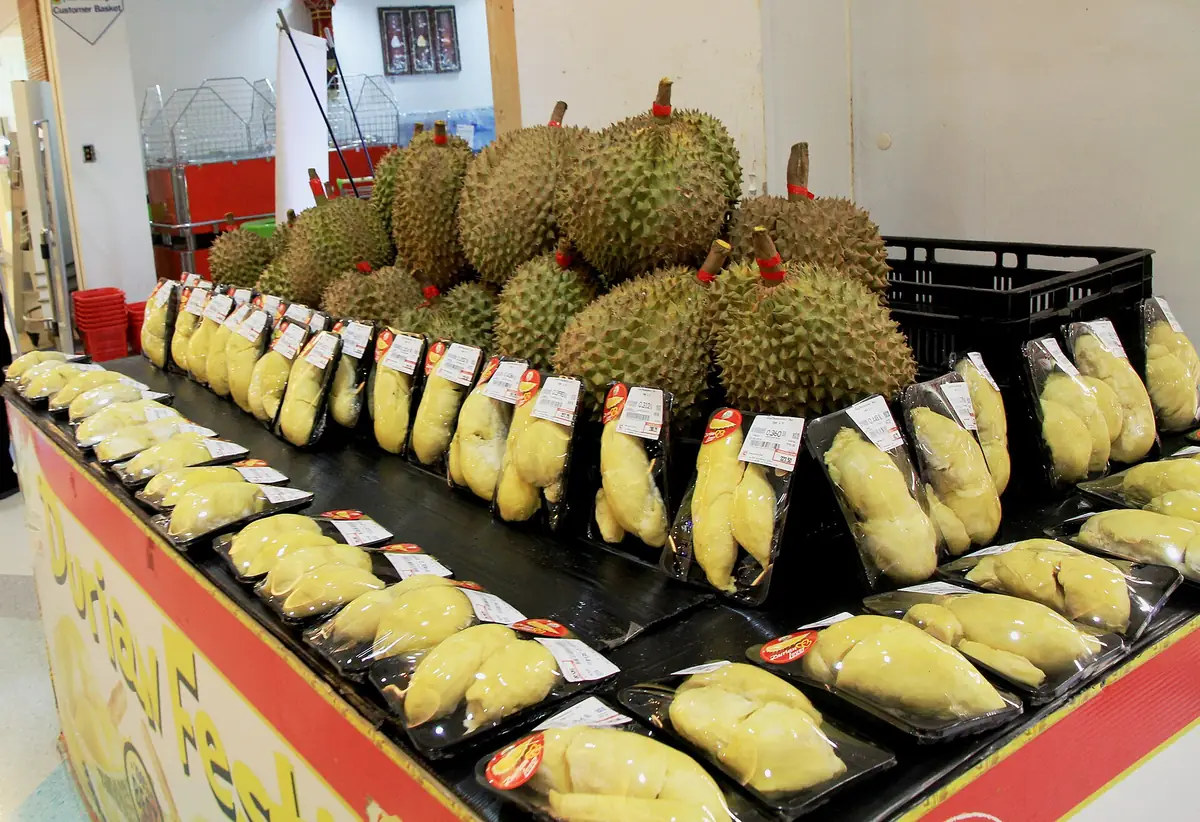 Cơm sầu riêng đóng khay