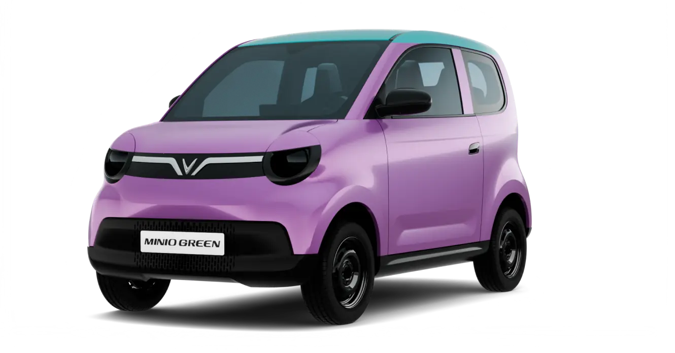 VinFast Minio Green màu Rose Metallic Body - Aqua Blue Roof