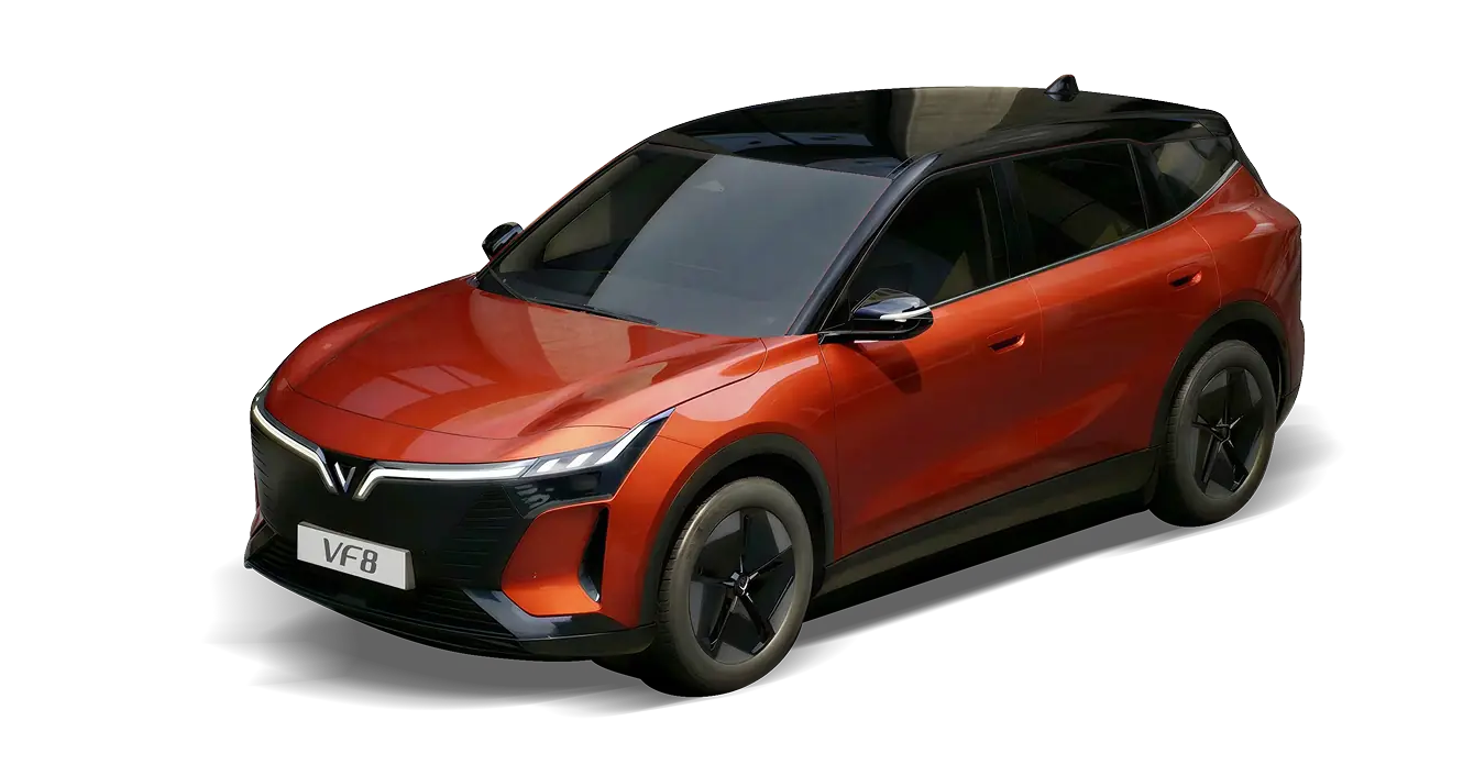 VinFast VF 8 Thế hệ mới màu Vitality Orange Body - Jet Black Roof