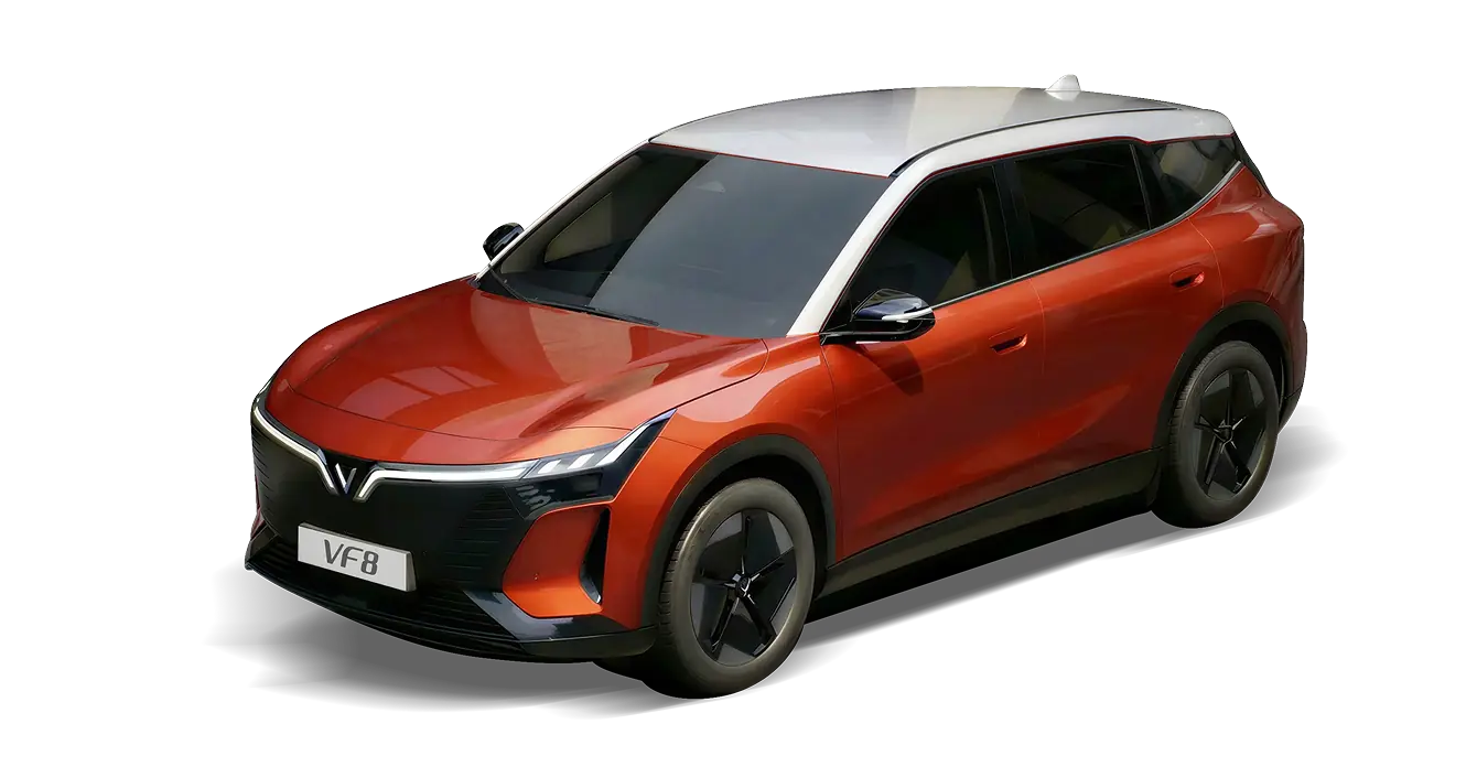 VinFast VF 8 Thế hệ mới màu Vitality Orange Body - Infinity Blanc Roof