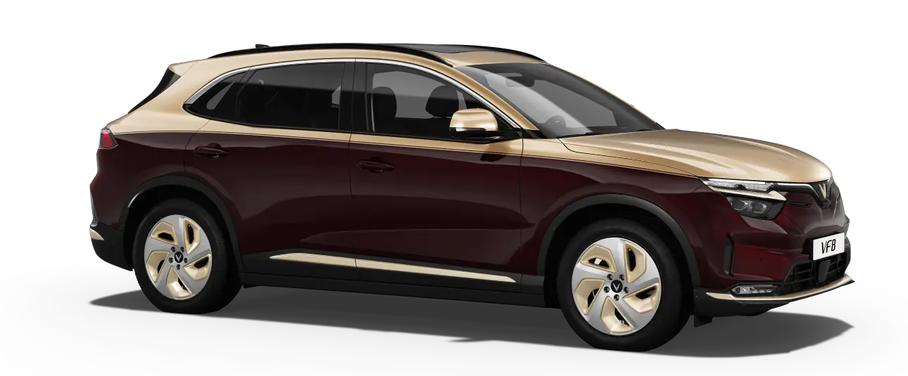VinFast VF 8 màu Crimson Velvet - Mystery Bronze Roof